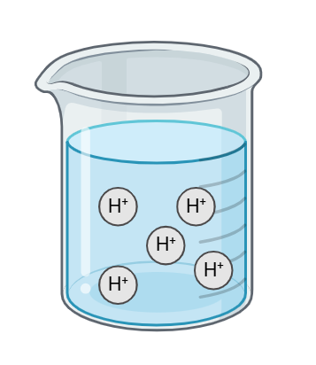 hydrogen ions in solution