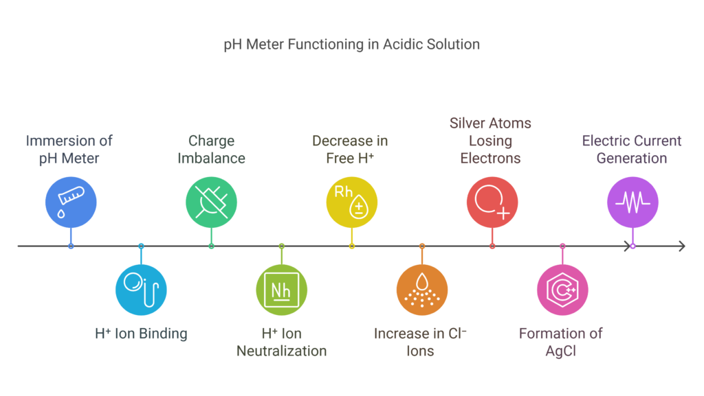 pH meter functioning