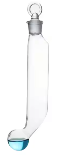 Image of a Mojonnier chemistry lab Flask, a laboratory glassware used for determining fat content in milk and dairy products.