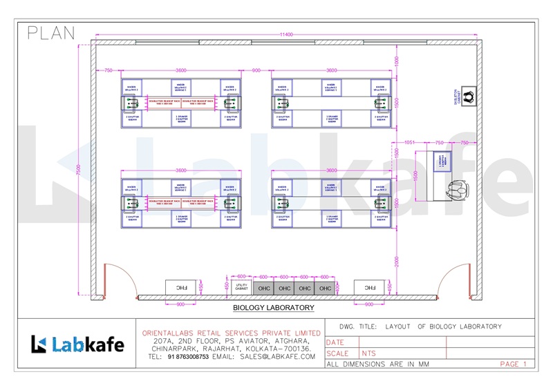 Biology lab 2D layout preview