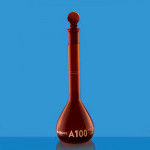 Borosil 5655012D VOLUMETRIC FLASK AMBER USP A I/C ST 50ML