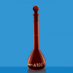 Borosil 5655012D VOLUMETRIC FLASK AMBER USP A I/C ST 50ML