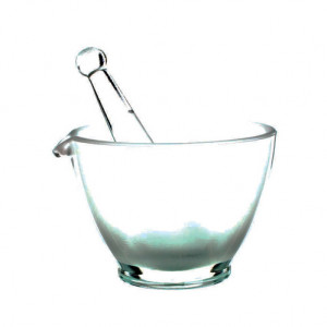 Borosil 7210042 GLASS MORTAR AND PESTLE, INSIDE ROUGH, 150mmx 110mm